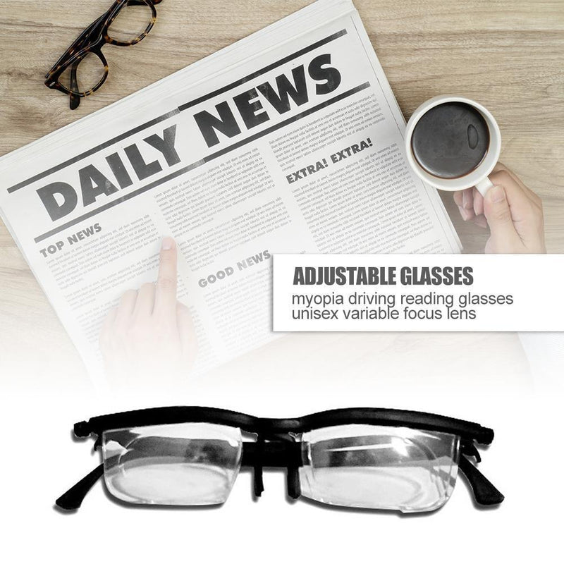 Dial Adjustable Variable Focus Glasses for Reading Distance Vision Eyeglasses