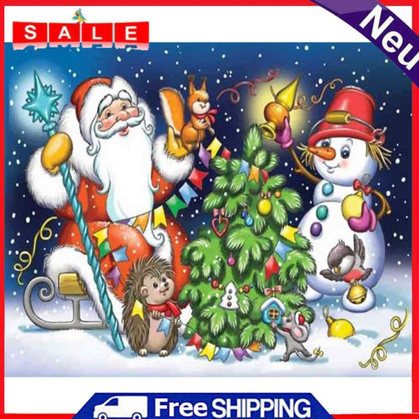 Santa Oil Paint By Numbers Drawing DIY Coloring Picture Hand Painted Wall Arts