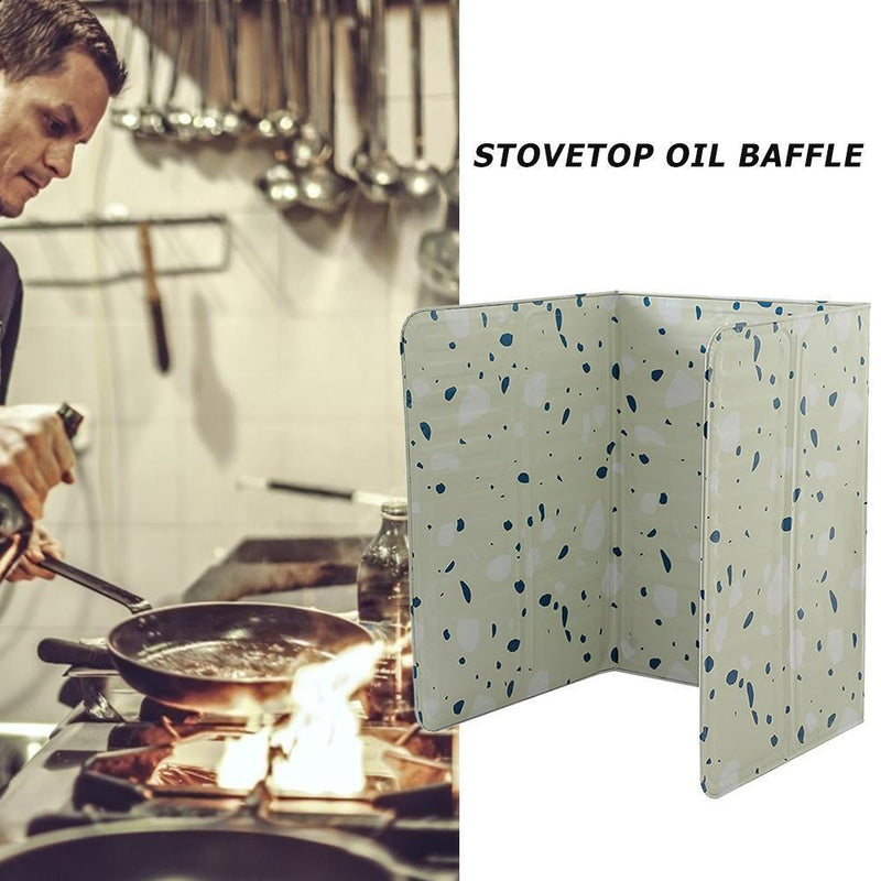 Aluminum Foil Wall Oil Splash Guard Gas Stove Oil Splatter Screen (Green)