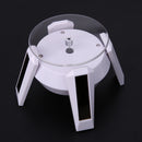 Solar Powered 360 Degree Jewelry Rotating Display Stand Turn Table LED Ligh