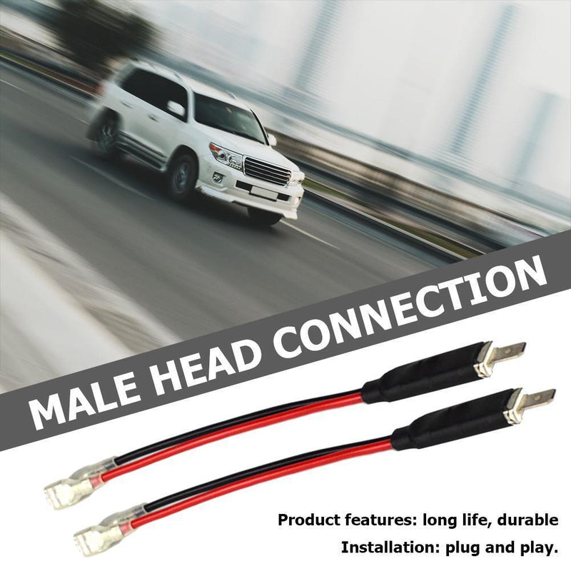 2x H1 LED Headlight Wiring Harness Male Plug Single Diode Converter Cables