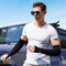 Unisex Cooling Arm Sleeves Cycling Running Sport Sunscreen Arm Cuff (Black)