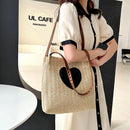 Knitted Straw Bag Women Shoulder Handbags for Female Bucket Beach Shopping Bags