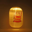 25cm Japanese Style Solar Lantern Printing Fabric Bar Pub Home Decor (E)