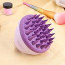 Portable Silicone Shampoo Brush Round Soft Scalp Massage Brush (Purple) Newly