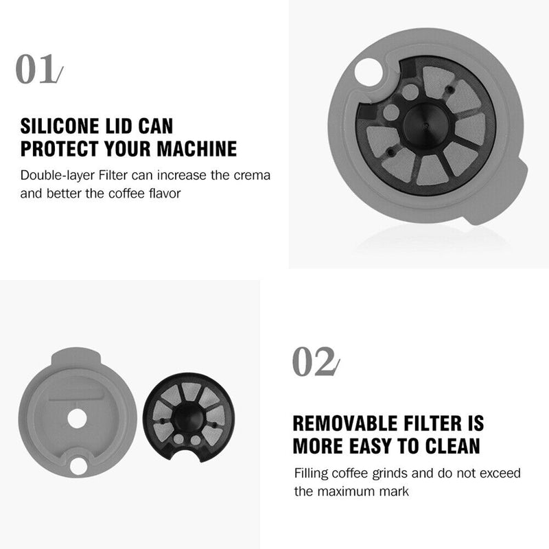 180ml Reusable Coffee Capsule Cups with Spoon Brush for Bosch-s Tassimoo