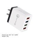 4 USB Travel Wall Charger 3A Fast Charging Charger US Plug Adapter (Black) Newly