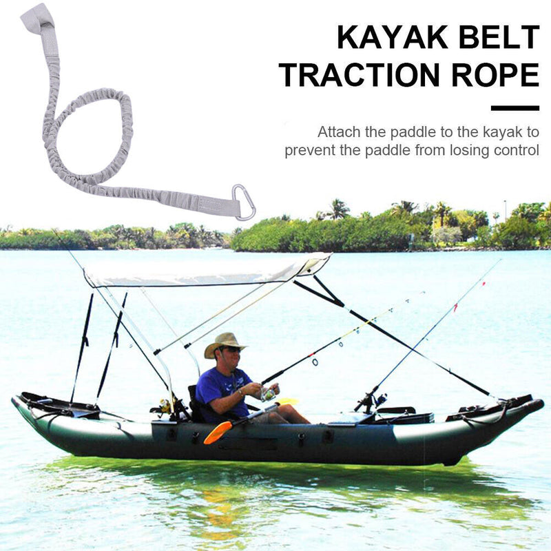 Elastic Kayak Paddle Leash Surfboard Bungee Keeper Rowing Boat Fixed Access