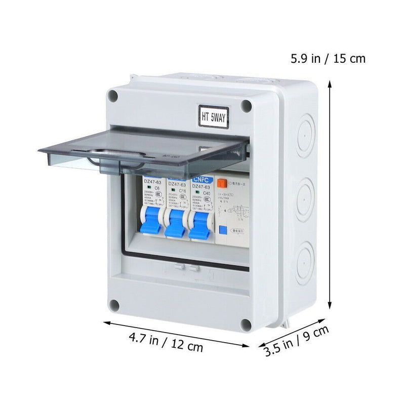Enclosure for Electronics Garage Consumer Unit Fuse Box Circuit Breaker 5 Way
