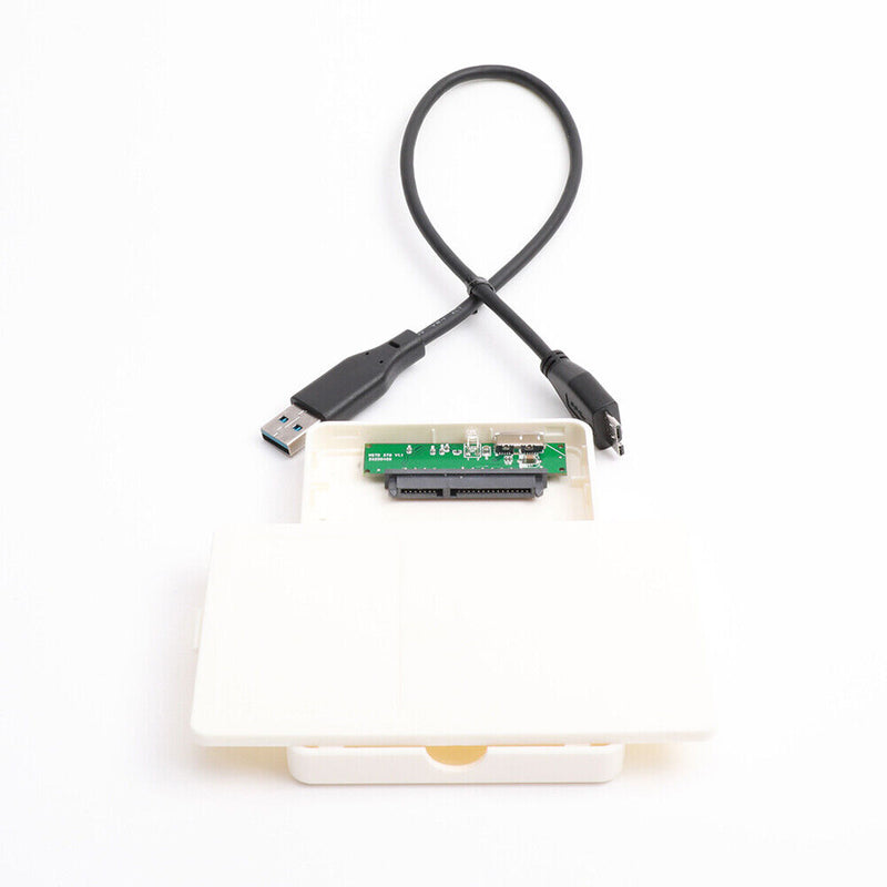 2.5 HDD SSD Case SATA to USB 3.0 Hard Drive Enclosure Support 8TB (White)