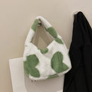 Female Fluffy Hit Color Shoulder Bag Women Casual Single Shoulder Strap Handbag