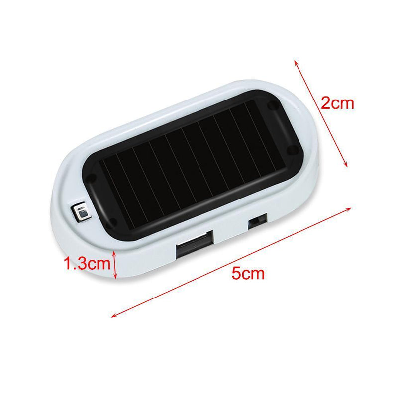 Solar USB Powered Car LED Alarm Light Anti-Theft Warning Flash Lamp (Red)