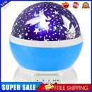 Rotary USB LED Night Light Star Projector Battery Child Bedroom Lamp (Blue)