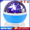Rotary USB LED Night Light Star Projector Battery Child Bedroom Lamp (Blue)