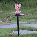 Solar Flower Fairy Light Outdoor Pixie Lawn Stake Lamp Garden Decor (Pink)