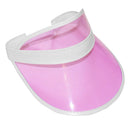 Summer Women Men Sun Hat Clear Empty Top Anti-UV Sports Visor Caps (Pink)