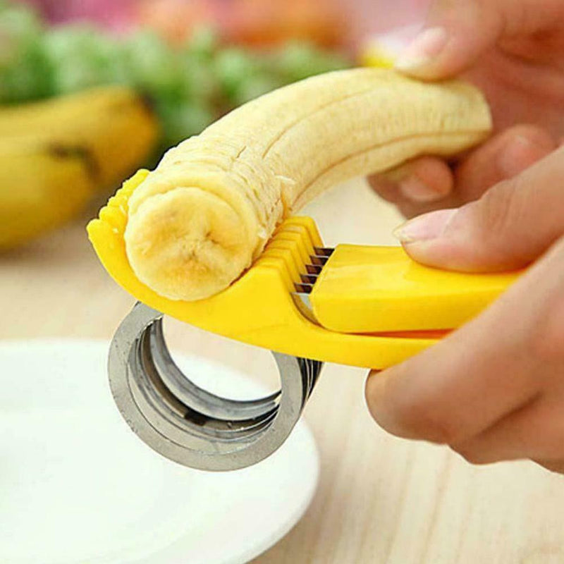 Banana Slicer Fruit Cutter Kitchen Gadget Banana Slicer Steel Fruit I8L4