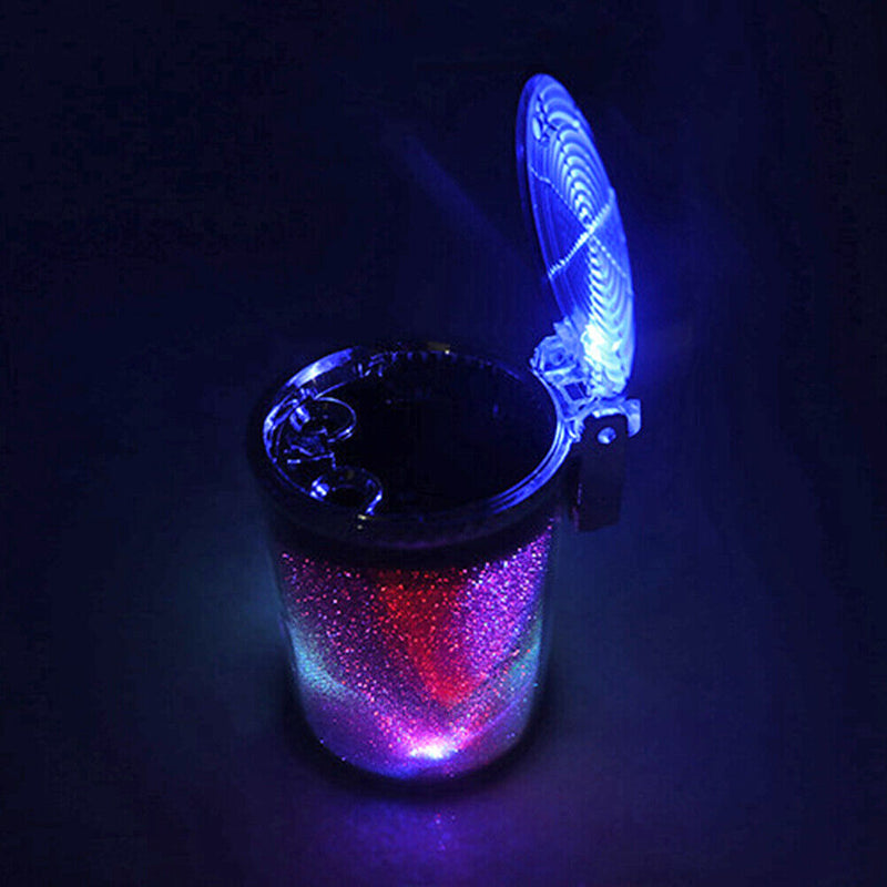 Car Ashtray Container with LED Lights Car Cigarette Car Ashtray Ha