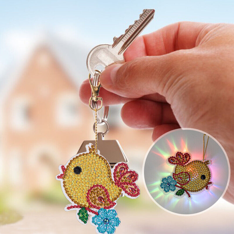 Cartoon Diamond Painting Keychain DIY Luminous Key Ring Pendant (DSK026) Newly