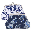 Purse Canvas Bag Buckle Coin Purse Women Purse Floral Design Mini Wall Bag