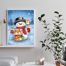 Handmade Winter Snowman 5D DIY Full Round Drill Drawing Kit Art Diamond Paint