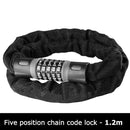 Bicycle Chain Lock Security 5 Digit Combination Anti-Theft MTB Locks (1.2m)