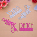 2pcs Happy Dance Day Cutting Die Stencil Scrapbook Embossing DIY Album Card