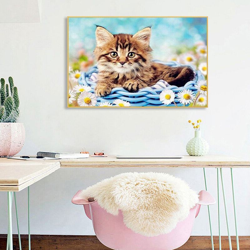 DIY Abstract Acrylic Picture Gift Cat in Basketball Digital Oil Hand Painting Kit