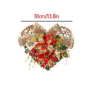 Home Decor Heart-shaped Door Hanging Wreath Christmas Wreath Flower Garland