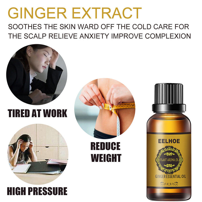 10ml massager Oil GINGER ESSENTIAL PLANT AROMA Belly Drainage (10ml6pcs)