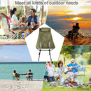 High Back Folding Camping Chair & Removable Pillow Moon Chair (Army Green)