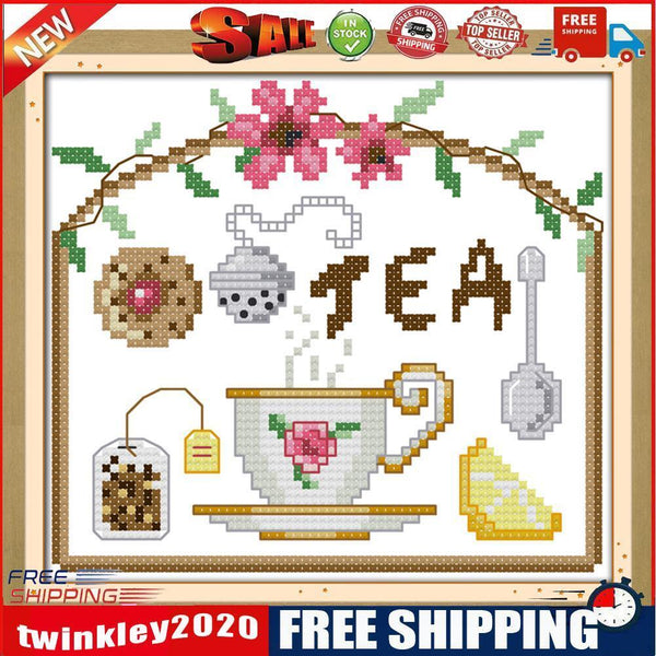 14CT Stamped Cross Stitch Cotton Thread Embroidery (C181 Morning Tea Time)
