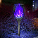 12 LED Flame Torch Light Solar Powered Garden Plug-In Decor Lamp (6pcs) Newly