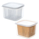 Food Storage Fridge Box 2 in1 Container Fresh-keeping Sealed Box Drain