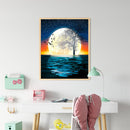 Sea Moon Oil Paint By Numbers Kit DIY Acrylic Painting on Canvas Drawing