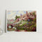 Frameless Oil Paint By Numbers Cottage Country DIY Canvas Picture Craft Kit