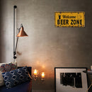 Welcome Beer Zone License Plate Metal Tin Sign Plaque for Bar Pub Club Cafe