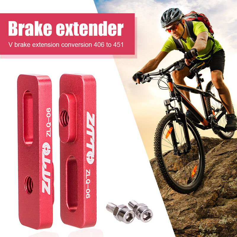 Folding Bicycle V Brake Caliper Extender 406 to 451 Conversion Seat (Red) Newly