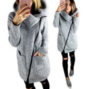 Autumn Winter Clothes Warm Fleece Jacket Slant Zipper Collared Coat(S)