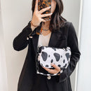 Retro Women Animal Pattern Print Underarm Shoulder Bag Small Handbags (Cow)