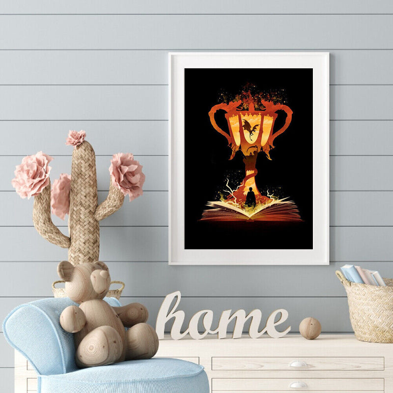 Full Cross Stitch Burning Cup Kit Cotton 3 Strands Stamped Artwork Home Decor
