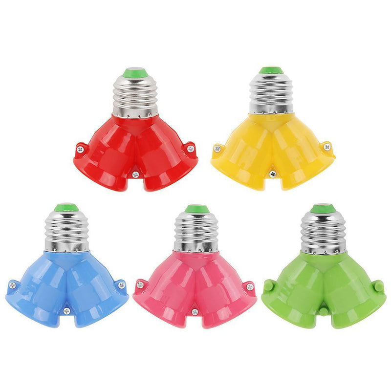10pcs E27 to 2E27 Lamp Holder Converter Adapter Bulb Base(Blue)