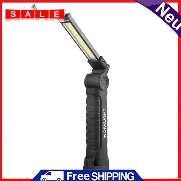 Portable COB Flashlight Rechargeable Work Camping Torch Folding Light (L)