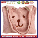 Women Lamb Hair Bear Print Messenger Handbags Autumn Winter Fluffy All-match Bag