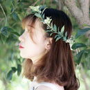 Forest Bridal Wedding Tiara Imitation Flower Leaf Crown Hair Headpiece Y9L8