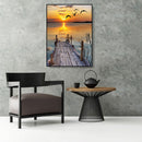 Painting By Numbers DIY Seagull Bridge Canvas Oil Wall Art Picture Ornaments Kit