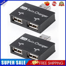 2pcs USB2.0 Male to Female Charger Dual 2 Port USB Splitter Hub Adapter