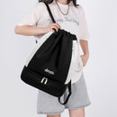 Drawstring Swimming Backpack Sports Bag Waterproof Pool Dry Wet Bag (Black)