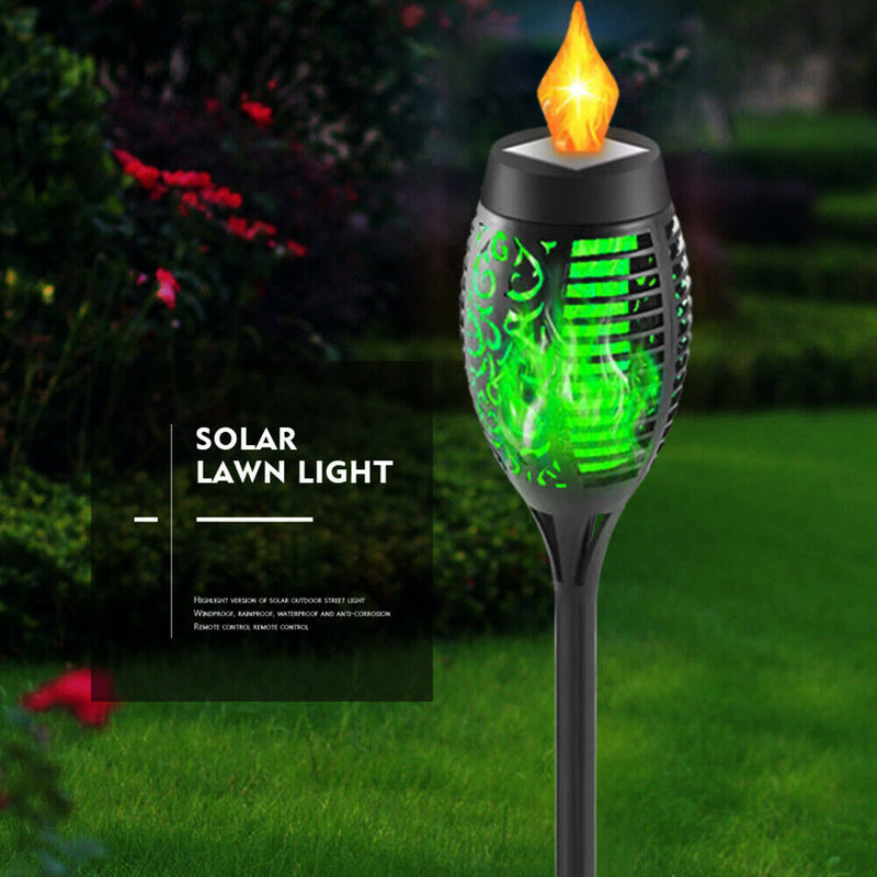 #A 1/2/4/6/8pcs Solar Flame Torch Light Outdoor Waterproof Lighting Decorative L