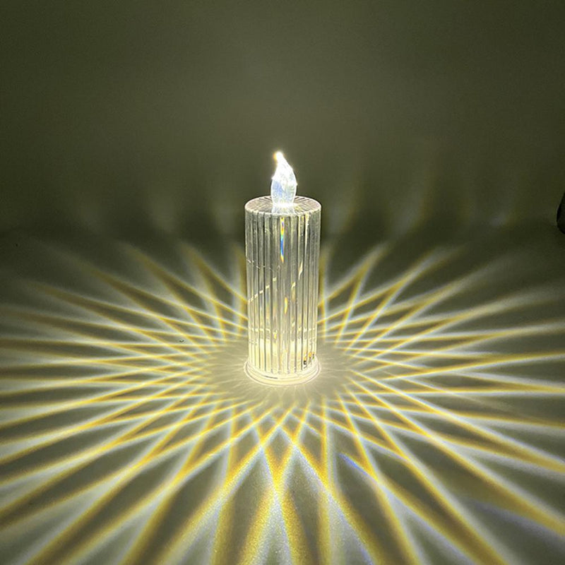 LED Diamond Candle Light Acrylic Crystal Night Lamp Home Bedroom Decor (A)